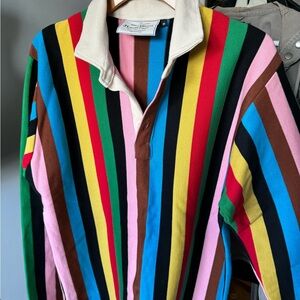 Rowing Blazers Croquet Stripe Long Sleeve Rugby Polo